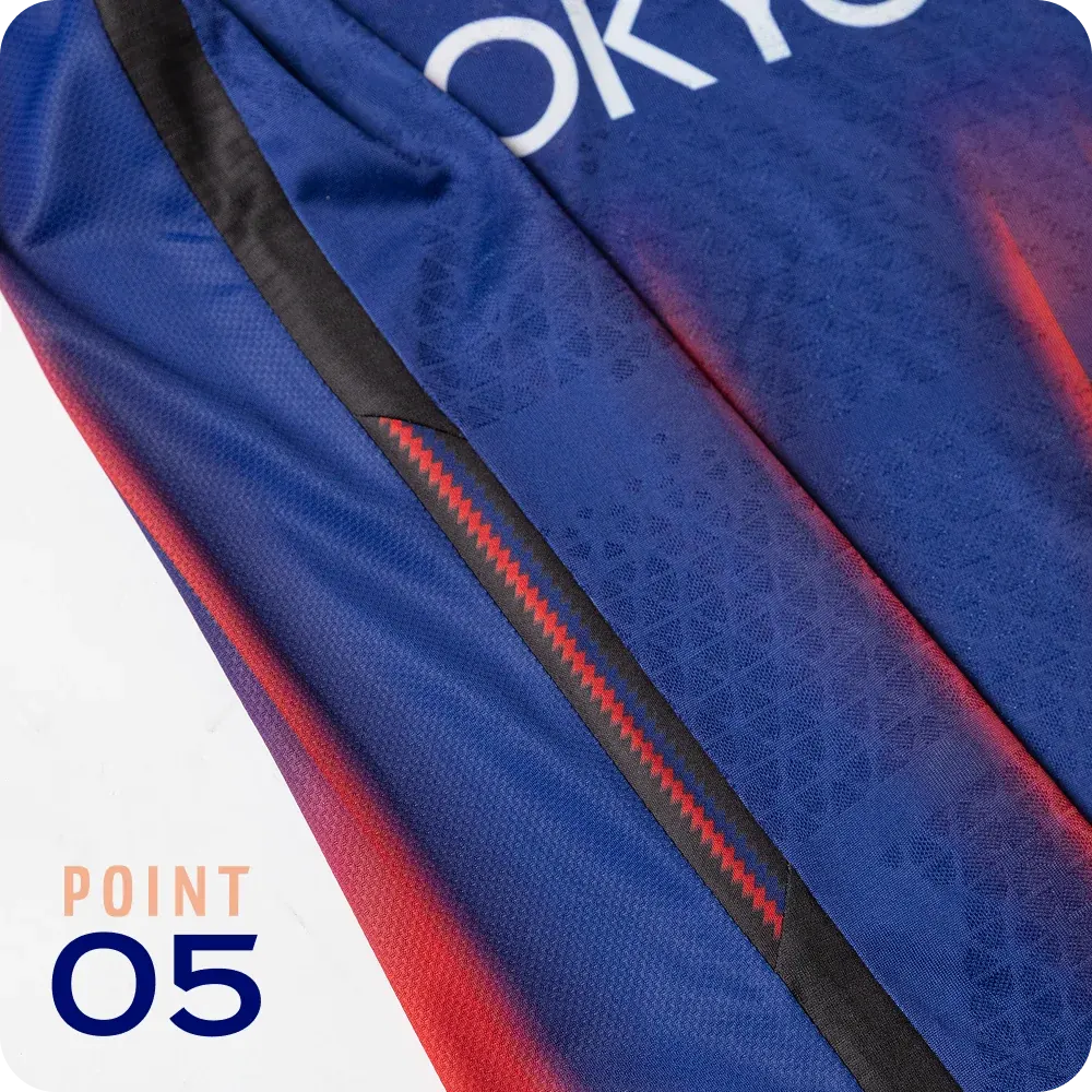 Mega Speed lines sublimated in the team colors
